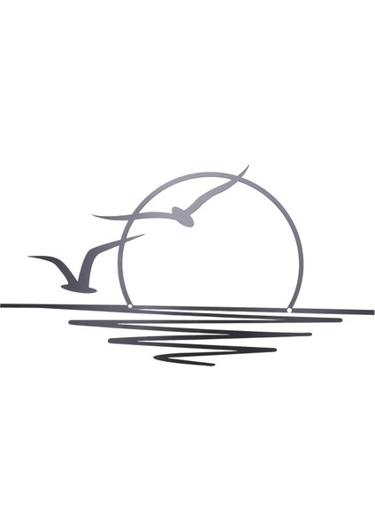 Gün Doğumu Metal Duvar Sanatı, Güneş ve Martılar Duvar Dekoru, Metal Duvar Dekoru, Soyut Gün Batımı Ev Dekoru, Minimalist Çizgi Sanatı (Yurt Dışından) fırsatları