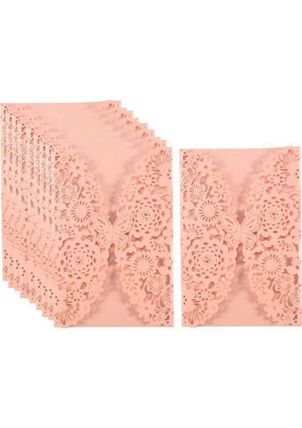 10PCS/SET Hassas Oyma Kelebekler Romantik Düğün Partisi Davetiyesi Düğün Için Davetiyeler ： Pembe (Yurt Dışından)