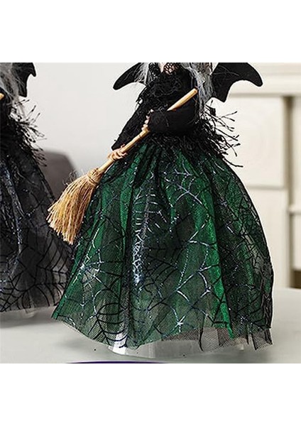 Cadılar Bayramı Cadı Dekorasyonu 11 Inç Cadı Bebeği Cadılar Bayramı Diken Cadı Bebek Cadı Şapkası ve Cadı Süpürge Siyah (Yurt Dışından) modelleri