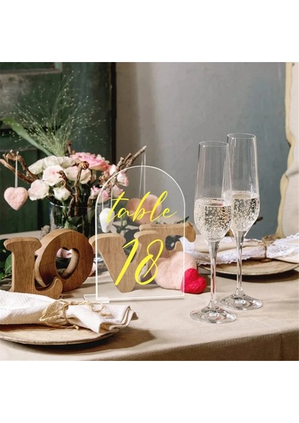 20PCS Stand Boş Boş Misafir Adı Etiketleri Düğün Tablo Numarası Tutucu Dekorasyon Malzemeleri ile Temiz Akrilik Işaret Arch (Yurt Dışından)