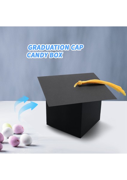 Mezuniyet Dekorasyonları 50 Pcs Mezuniyet Şeker Kutusu Dıy Grad Cap Box Mezuniyet Hediyesi Mezuniyet Partisi Favorler Dekor (Yurt Dışından) fırsatları