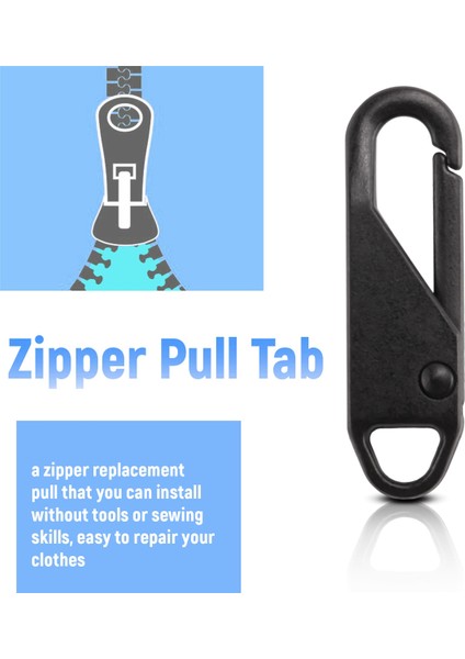 10 Adet Fermuar Yedek Fermuarlı Onarım Kiti Fermuar Kaydırıcı Çekme Sekmesi Evrensel Fermuarlı Düzeltici Metal Fermuarlı Kafa (Siyah) (Yurt Dışından) indirimleri