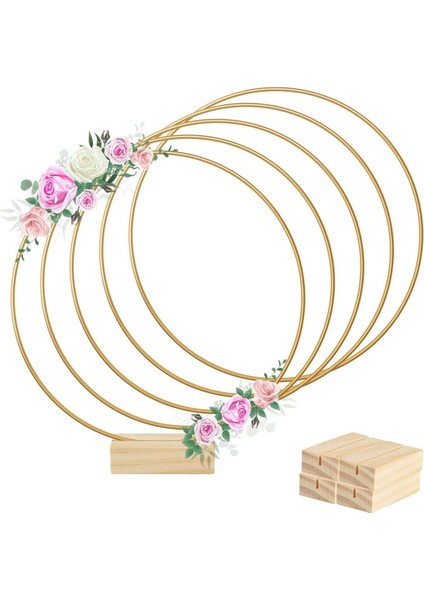 5pcs 12IN Metal Çiçek Çember Centerpiece Şerit 5 Ahşap Masa Dekorasyonu Diy Düğün Dekorasyon Duvarı Asma (Yurt Dışından)