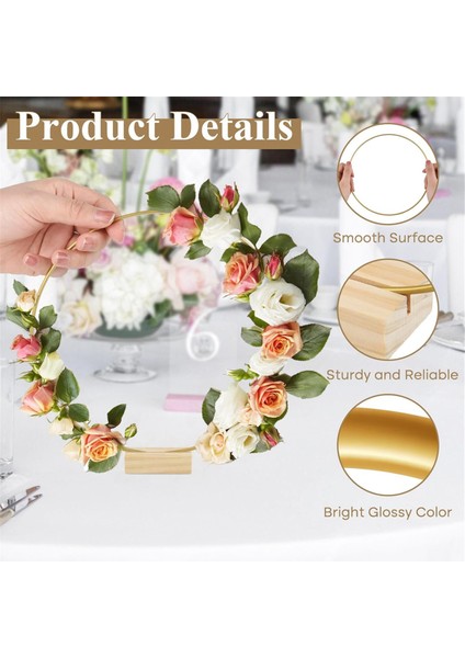 5pcs 12IN Metal Çiçek Çember Centerpiece Şerit 5 Ahşap Masa Dekorasyonu Diy Düğün Dekorasyon Duvarı Asma (Yurt Dışından) fiyatları