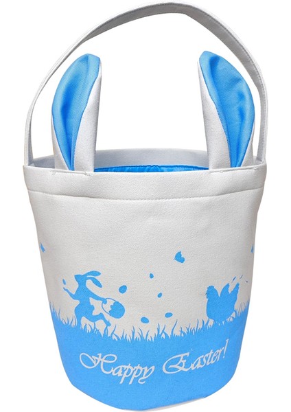 Paskalya Sepeti Depolama, Kulplu Boş Tuval Sepeti, Erkek ve Kızlar Için Katlanabilir Kova Çantaları, Kıyafetler, Oyuncaklar Mavisi (Yurt Dışından)