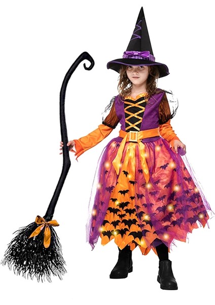 Cadılar Bayramı Dekorasyonu Cadı Uçan Süpürge, Parti Dans Kostümü Props Cadı Süpürge Dekorasyonu Siyah ve Kırmızı (Yurt Dışından) fırsatları