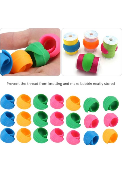 48PCS Silikon Iplik Makaraları Koruyucu Huggers Bobbin Tutucu Dikiş Makinesi Için Organizatör (Yurt Dışından) indirimleri