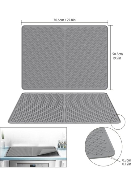 Silikon Soba Üst Koruyucu Mat 27.8X19.9 Inç Mutfak Silikon Cam Üst Soba Kapağı Protectore Kurutma Paspasaları Siyah (Yurt Dışından) modelleri