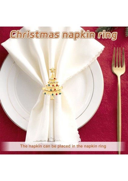 6pcs Noel Peçete Düğmesi Peçete Yüzük Peçete Yüzük Kumaş Halkası Elmas Noel Peçete Yüzükleri (Yurt Dışından) indirimleri