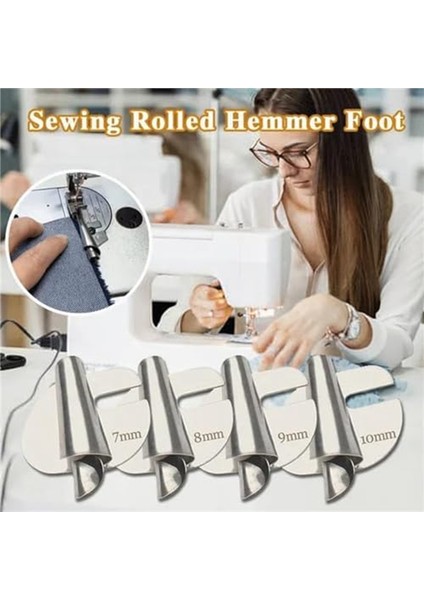 8pcs Evrensel Dikiş Haddelenmiş Hemmer Ayağı, 3-10MM Haddelenmiş Hem Presser Ayağı, Dikiş Makinesi Geniş Haddelenmiş Hem Presser Ayağı (Yurt Dışından) indirimleri