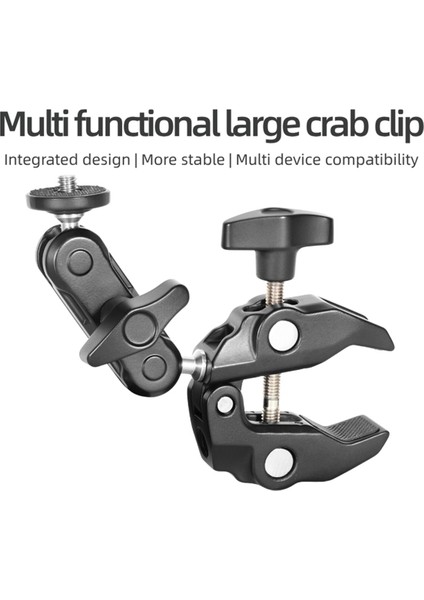 Metal Süper Kelepçe 360 ​​° Ballhead Sihirli Kol Çift Top Kafa Adaptörü 1/4in Vidalı Kamera Monitörü LED Işık Için 3/8in Iplik (Yurt Dışından) fiyatları