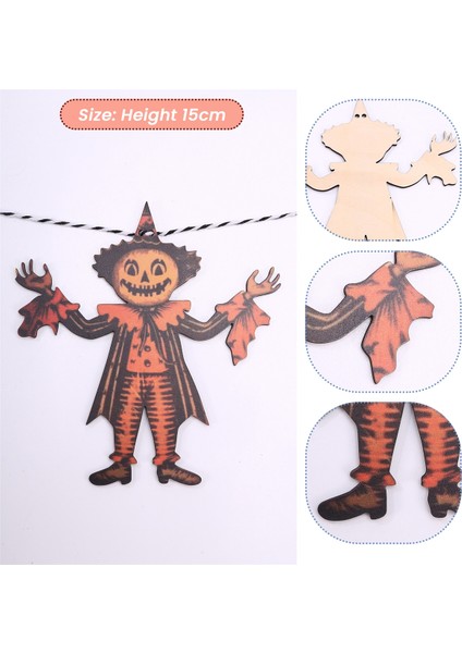 Cadılar Bayramı Vintage Bunting Ahşap Cadılar Bayramı Banner Asır Vintage Çiftlik Banner Cadılar Bayramı Dekorasyonları Halat A (Yurt Dışından) fırsatları