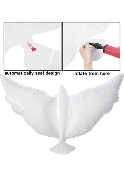 12 Paket Güvercin Balonları Memorial Sky, Biyobozunur Beyaz Angel Fenerler Cenaze Partisi Süslemeleri (Yurt Dışından) modelleri