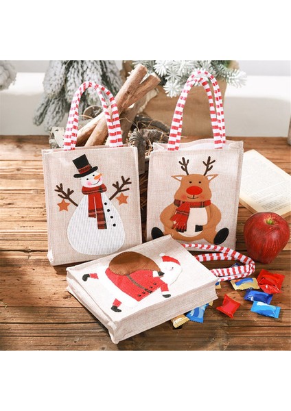 Noel Hediye Çantaları Elk-Snowman Desenli Desenli Şeker Için Tatil Hediye Çantaları Yeni Yıl Ev Dekor (Yurt Dışından) modelleri