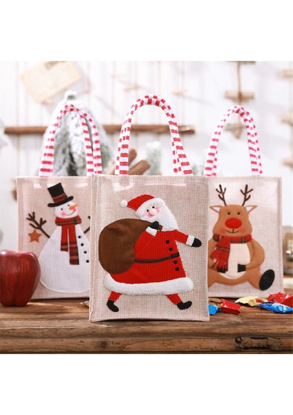 Noel Hediye Çantaları Elk-Snowman Desenli Desenli Şeker Için Tatil Hediye Çantaları Yeni Yıl Ev Dekor (Yurt Dışından) fırsatları