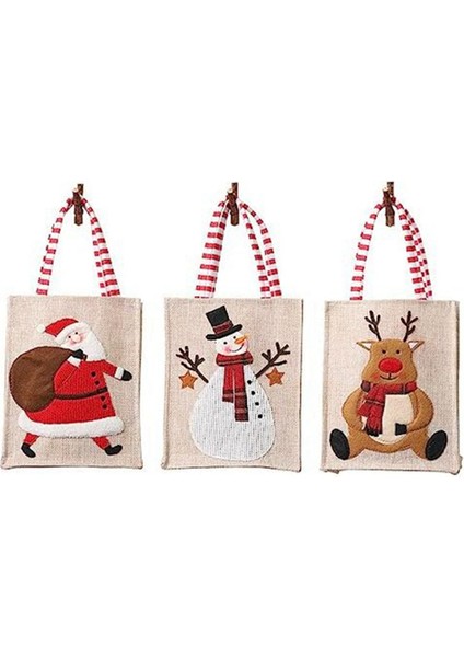 Noel Hediye Çantaları Elk-Snowman Desenli Desenli Şeker Için Tatil Hediye Çantaları Yeni Yıl Ev Dekor (Yurt Dışından) indirimleri