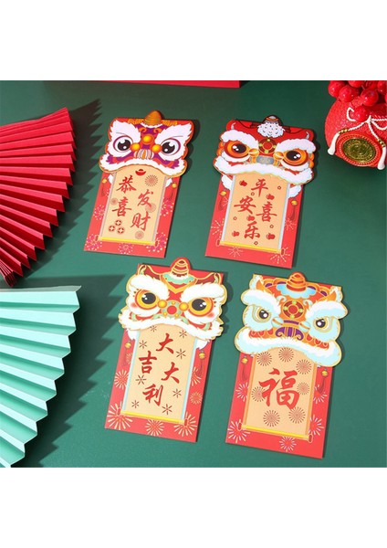 Çin Kırmızı Zarf Bahar Festivali Yeni Yıl Şanslı Para Zarfları, 16 Adet Çin Tarzı Tasarım Renkli Zarflar (Yurt Dışından) fiyatları