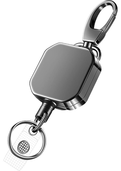 2 Paket Ağır Dermi Metal Geri Çekilebilir Rozet Sahipleri Karabaşık Anahtar Kemeri Kemer Rozeti Makaraları Klips Anahtar Yüzük Kimlik Kartı Tutucu (Yurt Dışından)