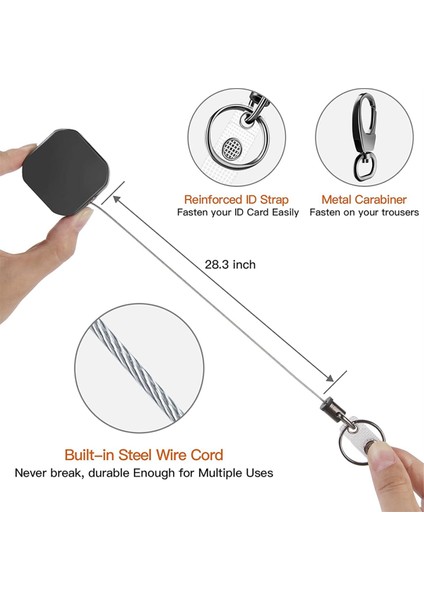 2 Paket Ağır Dermi Metal Geri Çekilebilir Rozet Sahipleri Karabaşık Anahtar Kemeri Kemer Rozeti Makaraları Klips Anahtar Yüzük Kimlik Kartı Tutucu (Yurt Dışından) fırsatları