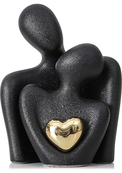 Mini Çift Heykel Tv Standı Dekor Soyut Heykel Knick Knacks Ev Dekor Çiftleri Aşk Ofis Şovu Parçaları Siyah A (Yurt Dışından)