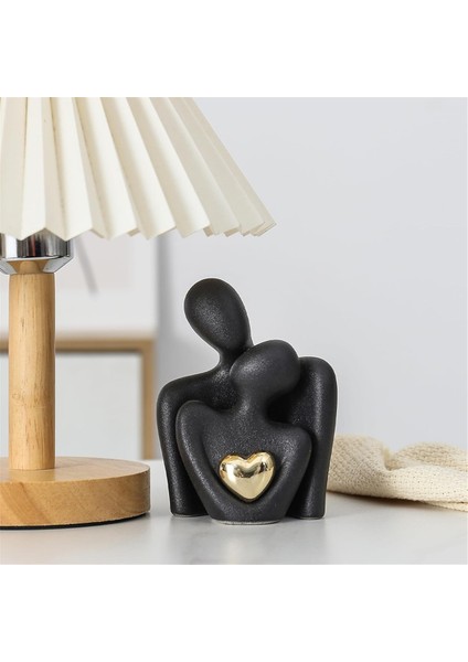 Mini Çift Heykel Tv Standı Dekor Soyut Heykel Knick Knacks Ev Dekor Çiftleri Aşk Ofis Şovu Parçaları Siyah A (Yurt Dışından) fiyatları