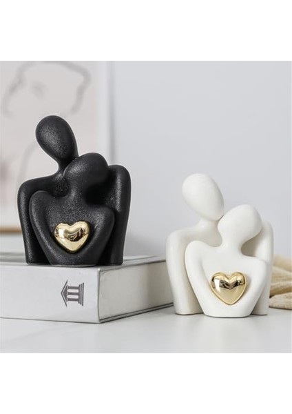 Mini Çift Heykel Tv Standı Dekor Soyut Heykel Knick Knacks Ev Dekor Çiftleri Aşk Ofis Şovu Parçaları Siyah A (Yurt Dışından) indirimleri