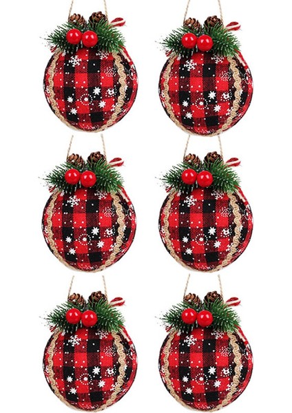 9 Adet Noel Top Süsleri 3.15 Inç Noel Kontrol Kumaş Sarılı Top Kolye Noel Dekor A (Yurt Dışından) indirimleri