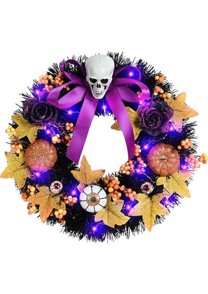 Cadılar Bayramı Dekorasyonu Yeni Çelenk Simülasyonu Cadılar Bayramı Kabak Korku Kolye Kafatası Cadılar Bayramı Çelenk (Yurt Dışından)