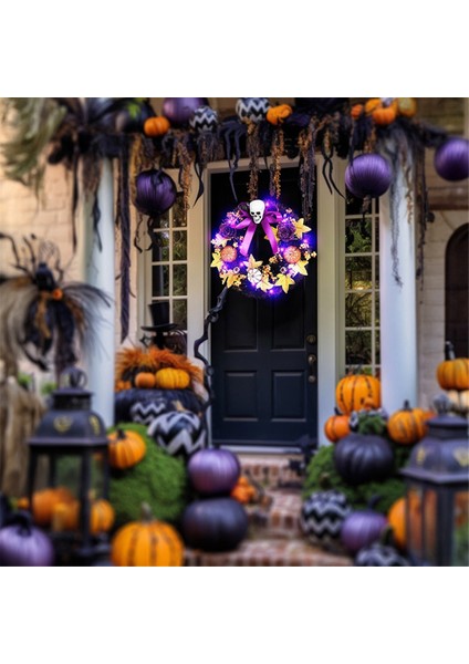 Cadılar Bayramı Dekorasyonu Yeni Çelenk Simülasyonu Cadılar Bayramı Kabak Korku Kolye Kafatası Cadılar Bayramı Çelenk (Yurt Dışından) modelleri