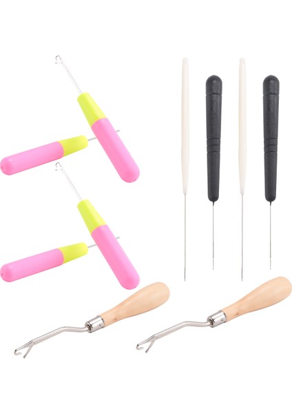 Bent Mandal Kanca Tığ Işi Iğne Kancası, Ahşap Bükülmüş Mandal Kanalı Plastik Kıvrımlı Tığ Işi Iğne Saç Halı Yapımı (Yurt Dışından)