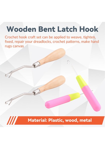 Bent Mandal Kanca Tığ Işi Iğne Kancası, Ahşap Bükülmüş Mandal Kanalı Plastik Kıvrımlı Tığ Işi Iğne Saç Halı Yapımı (Yurt Dışından) fırsatları