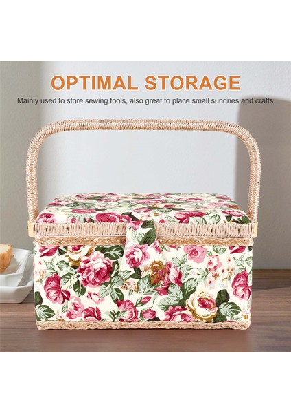 Ekstra Büyük Dikiş Sepeti, Vintage Dikiş Sepeti, Iğneler, Iplik, Bandeli ve Diğer Dikiş Malzemeleri Için Depolama (Yurt Dışından) indirimleri