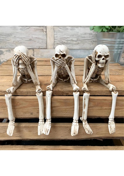 3pcs Cadılar Bayramı Hayalet Kafatası Reçine Dekorasyon Ürpertici Pervane Cadılar Bayramı Dekorasyon Kapalı Açık Korku Evi Destek (Yurt Dışından) fiyatları