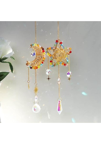 Kristal Suncatchers, El Yapımı Güneş Yakalayıcılar Kapalı Pencere, Güneş Şekli Örgü Açık Hava Asılı Dekorasyon (Yurt Dışından) fiyatları