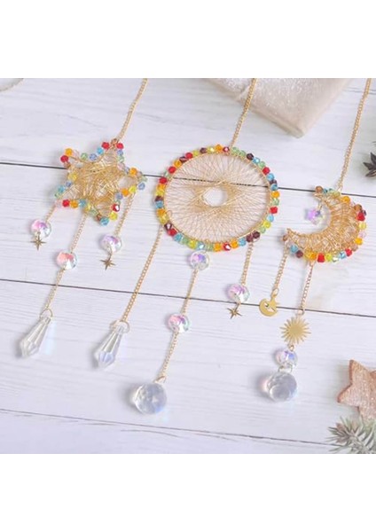 Kristal Suncatchers, El Yapımı Güneş Yakalayıcılar Kapalı Pencere, Güneş Şekli Örgü Açık Hava Asılı Dekorasyon (Yurt Dışından) indirimleri