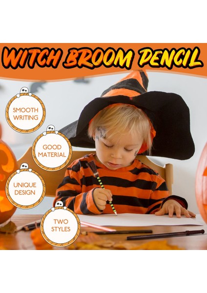 12X Asa Kalemleri Set Cadılar Bayramı Cadı Süpürge Kalemleri Sihirbaz Parti Favors Cadılar Bayramı Teması Doğum Günü Iyi Çanta Dolgu Favorileri (Yurt Dışından) modelleri