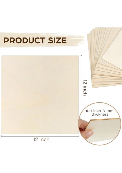 Basswood Board, Basswood Sac Kontrosu Lazer Kesme Için Yumuşak Zanaat Ahşap Tahtası, Dıy Binası Modeli 30X30X0.3CM (Yurt Dışından) fiyatları