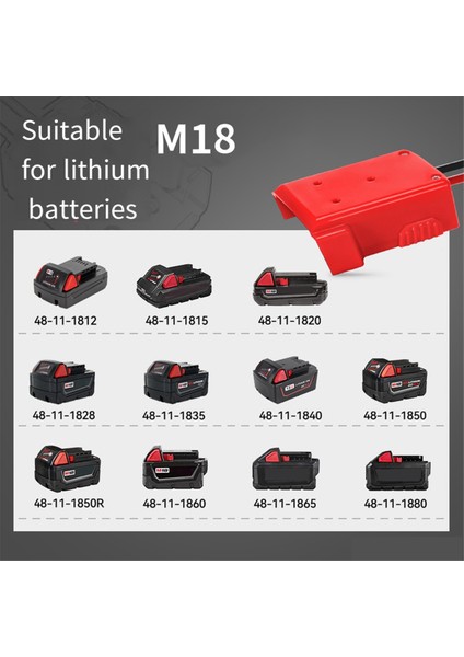 Milwaukee Için Pil Dıy Adaptörü 18V Lityum Pil Güç Tekerlekleri Rc Kamyon Robotik Oyuncaklar Için Sigorta ile Adaptör (Yurt Dışından) modelleri