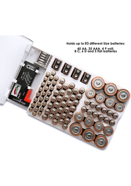 Pil Kapasite Testi Alet Pil Mukavemeti Göstergesi Organizatör Çok Fonksiyonlu Pil Organizatörü, Siyah (Yurt Dışından) indirimleri