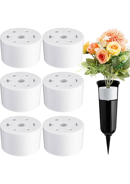 6 Pcs Mezarlığı Mezar Vazo Ekler Plastik Mezarlık Çiçekleri 7 Delik Silindirik Yeniden Kullanılabilir Mezarlık (Yurt Dışından) fiyatları