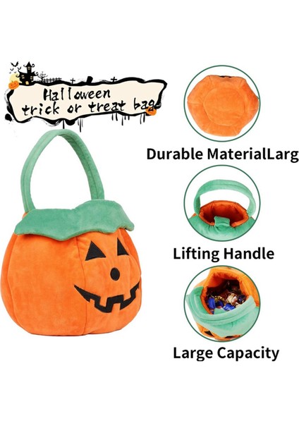 Cadılar Bayramı Hile Veya Sepet Çantaları Şeker Kovaları, Yeniden Kullanılabilir Taşınabilir Kabak Tote Peluş Sepet Hediyeleri Için (Yurt Dışından) fırsatları