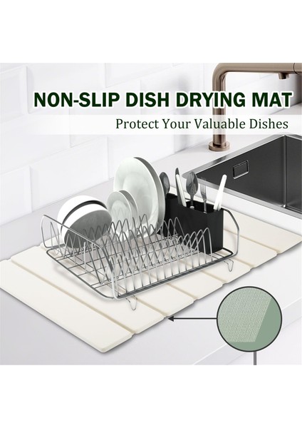 Mutfak Tezgahı Için Taş Kurutma Paspası, Katlanabilir Tabak Kurutma Paspası, Hızlı Kuru Taş Kurutma Paspası, Yiyecek Güvenli ve Çok Amaçlı 1 Adet (Yurt Dışından) indirimleri