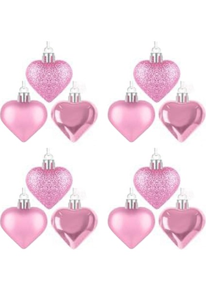 Sevgililer Günü Kalp Süsleri, Klasik Pembe Kalp Şeklinde Asılı Baubles, Sevgililer Günü Kalp Dekorasyonu (Yurt Dışından)
