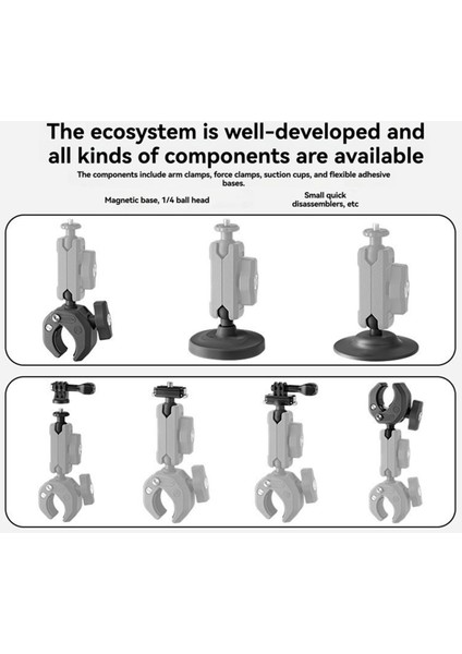 Siyah Ankraj Metal Alüminyum Montaj Kelepçesi Aksiyon Kameraları INSTA360 X5 Ace Pro 2 Gopro 13 Motosiklet Aksesuarları (Yurt Dışından) modelleri