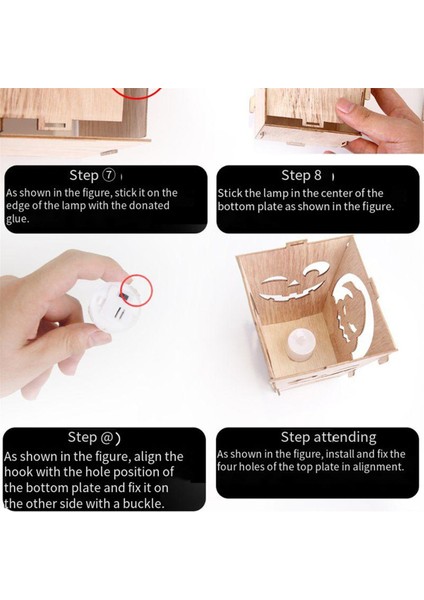 Masa Üstü Için Cadılar Bayramı Ahşap Işıklı Kabak, Işık Balkabağı Hayalet Lamba Gölge Kutusu Cadılar Bayramı Dekorasyonu B (Yurt Dışından) modelleri