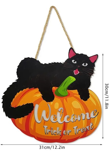 Cadılar Bayramı Pumpkin Hoş Geldiniz Işaret Parlayan Kara Kediler Duvar Dekoru Hile Veya Treat Işareti Kapalı Açık Avlu Duvar Cadılar Bayramı (Yurt Dışından) fiyatları