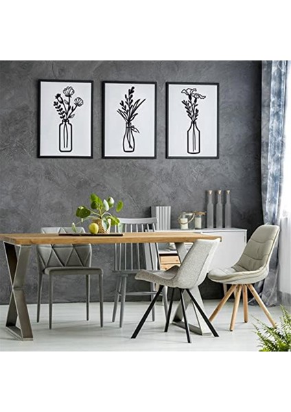 3 Adet Metal Vazo Çiçekler Duvar Sanatları Minimalist Bitki Duvar Dekor, Metal Duvar Sanat Siyah Çiçek Doğal Duvar Dekorları (Yurt Dışından) indirimleri