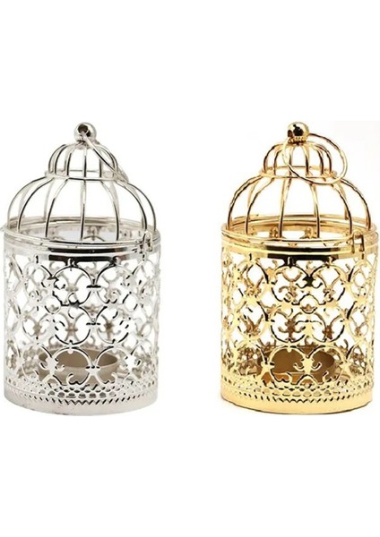 Beiou Dekorasyon Fas Fener Taihua Şamdan Eski Moda Dekorasyon Gümüş+Altın (Yurt Dışından)