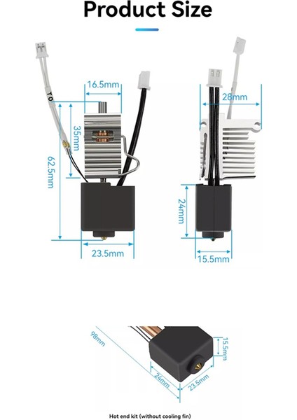 Kobra Için Hotend 3 Combo Baskı Kafası Ekstrüder Kiti Isıtıcı Blok Isıtma Kartuşu Termistörü Anycubic Kobra 3 B (Yurt Dışından) modelleri