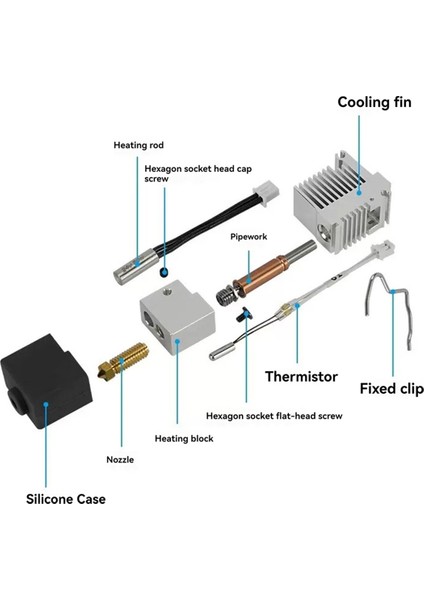 Kobra Için Hotend 3 Combo Baskı Kafası Ekstrüder Kiti Isıtıcı Blok Isıtma Kartuşu Termistörü Anycubic Kobra 3 B (Yurt Dışından) indirimleri